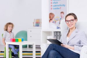 developmental therapist glimlachen psychology vrouwlijk psyd phd sessie gedurende vrouwelijk